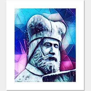 Geoffrey of Monmouth Snowy Colourful Portrait | Geoffrey of Monmouth Artwork 13 Posters and Art